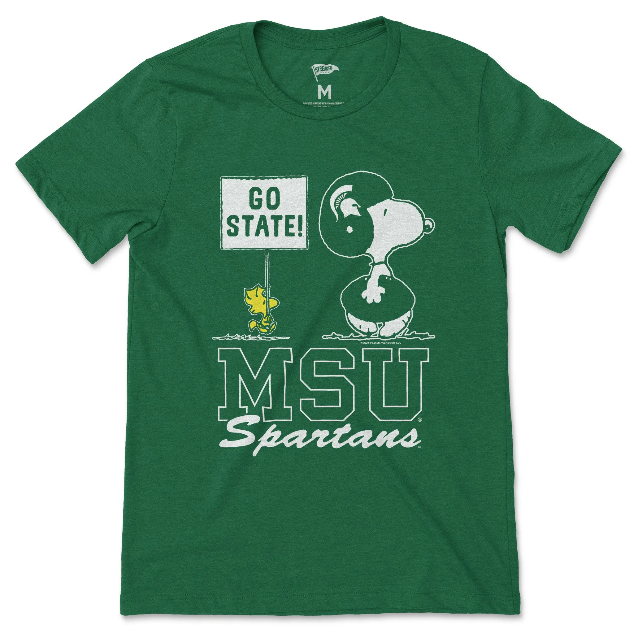Peanuts x Michigan State Football Tee sold by Streaker Sports