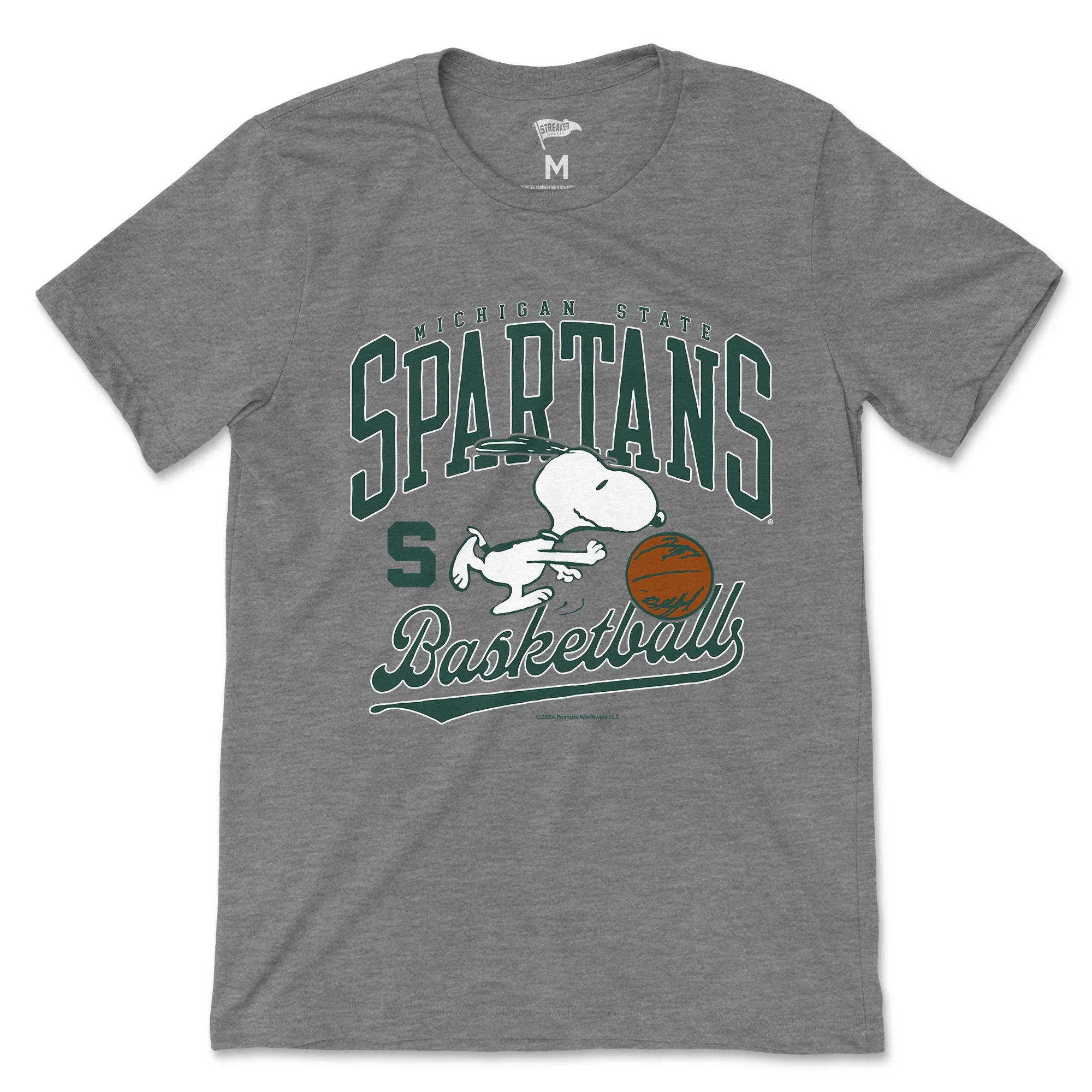Peanuts x Michigan State Basketball Tee sold by Streaker Sports