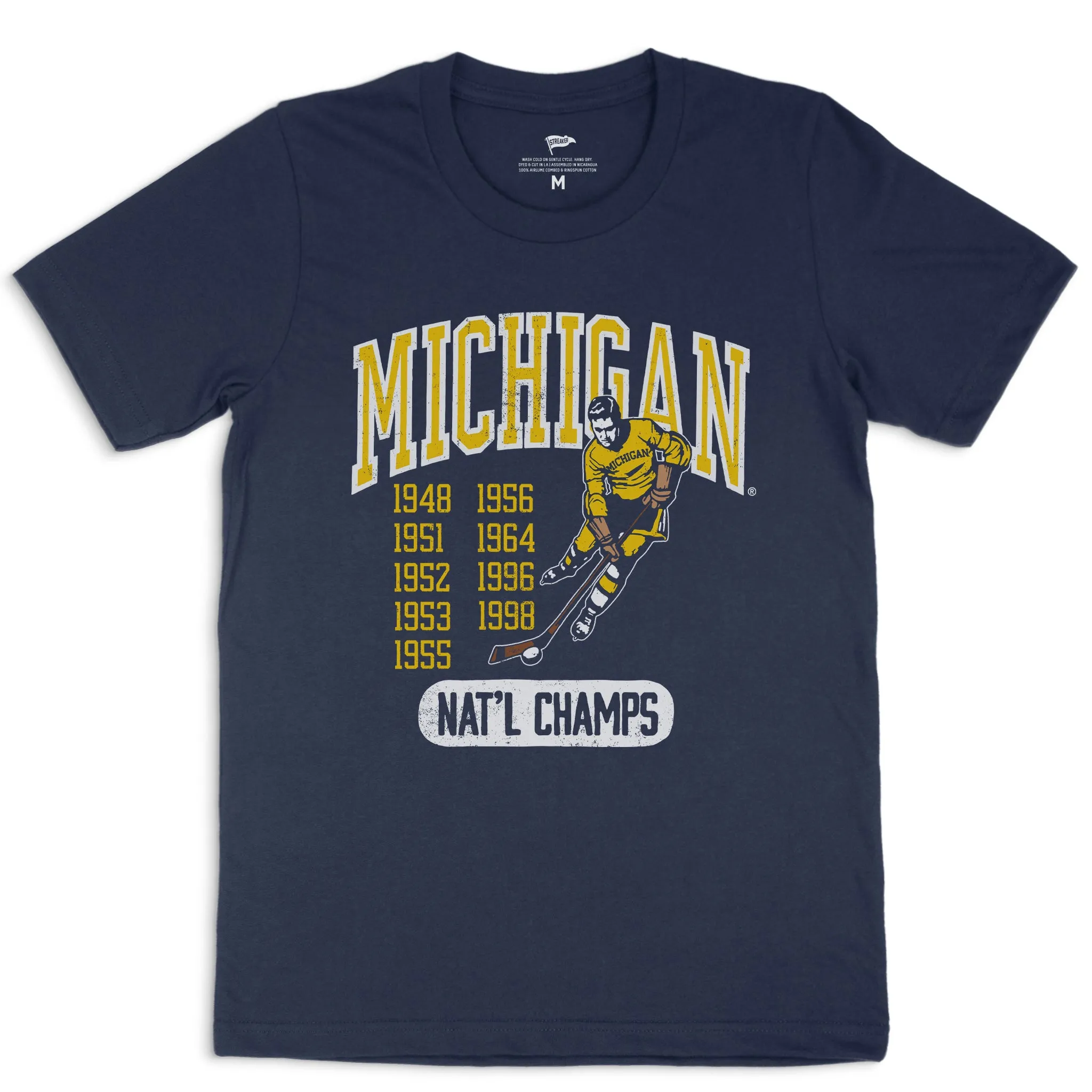 Michigan Vintage Hockey Champions Tee sold by Streaker Sports