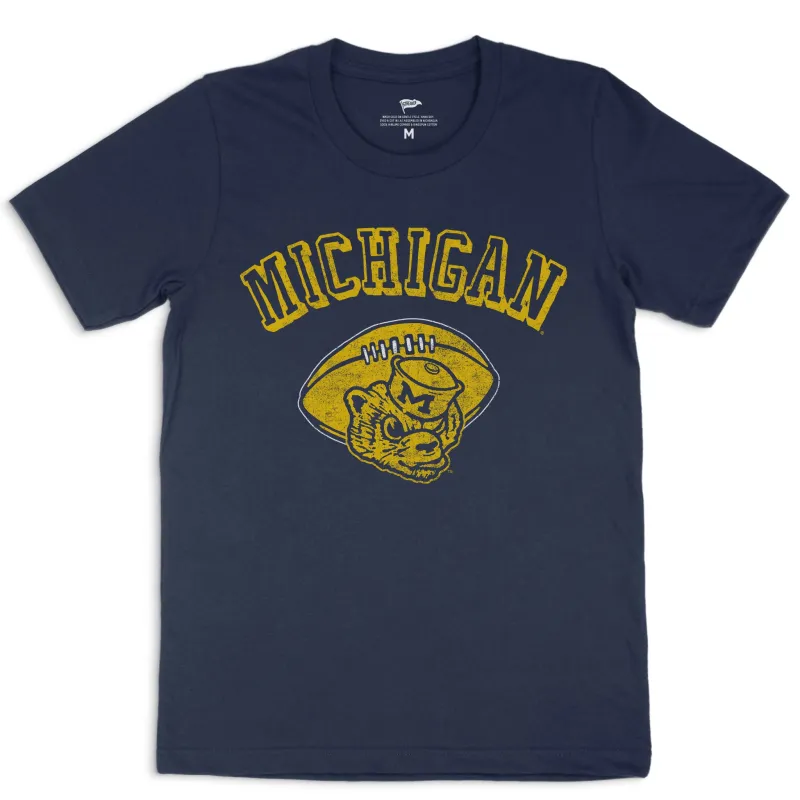 Michigan Vintage Football Tee sold by Streaker Sports