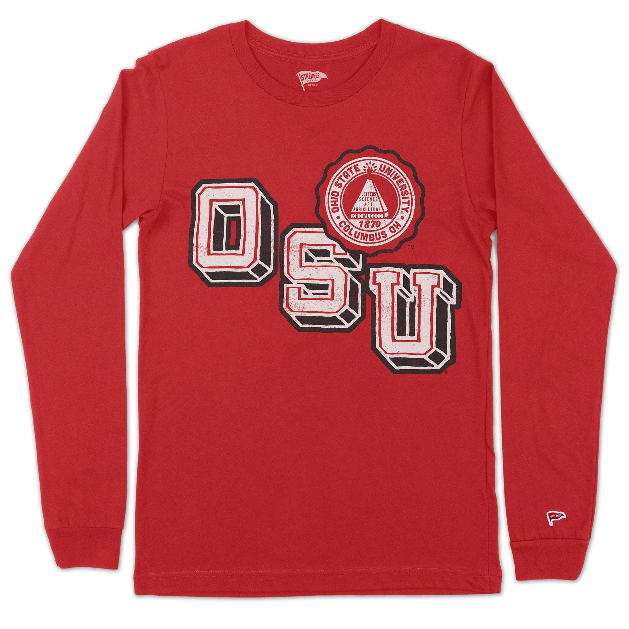 Ohio State Vintage Letterman Long Sleeve sold by Streaker Sports