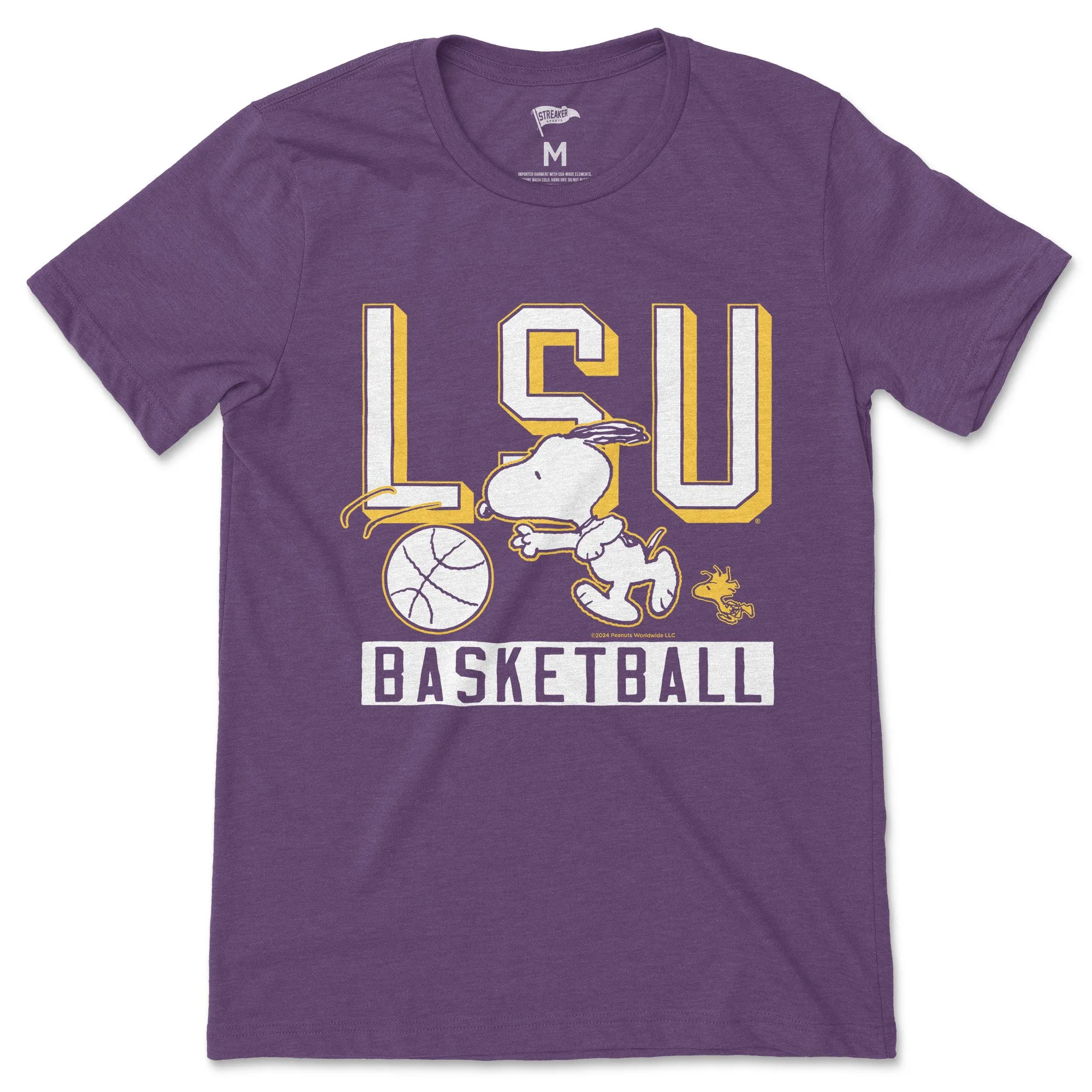 Peanuts x LSU Basketball Tee sold by Streaker Sports