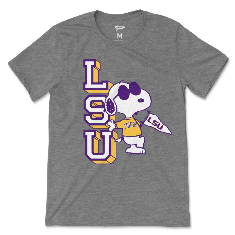 Peanuts x LSU Joe Cool Tee sold by Streaker Sports