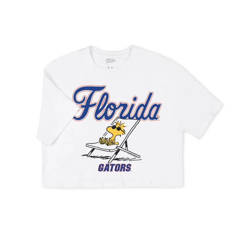 Peanuts x Florida Sunbathe Womens Crop Tee sold by Streaker Sports