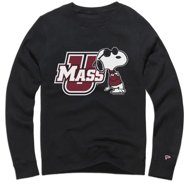 Peanuts x UMass Joe Cool Crewneck Sweatshirt sold by Streaker Sports