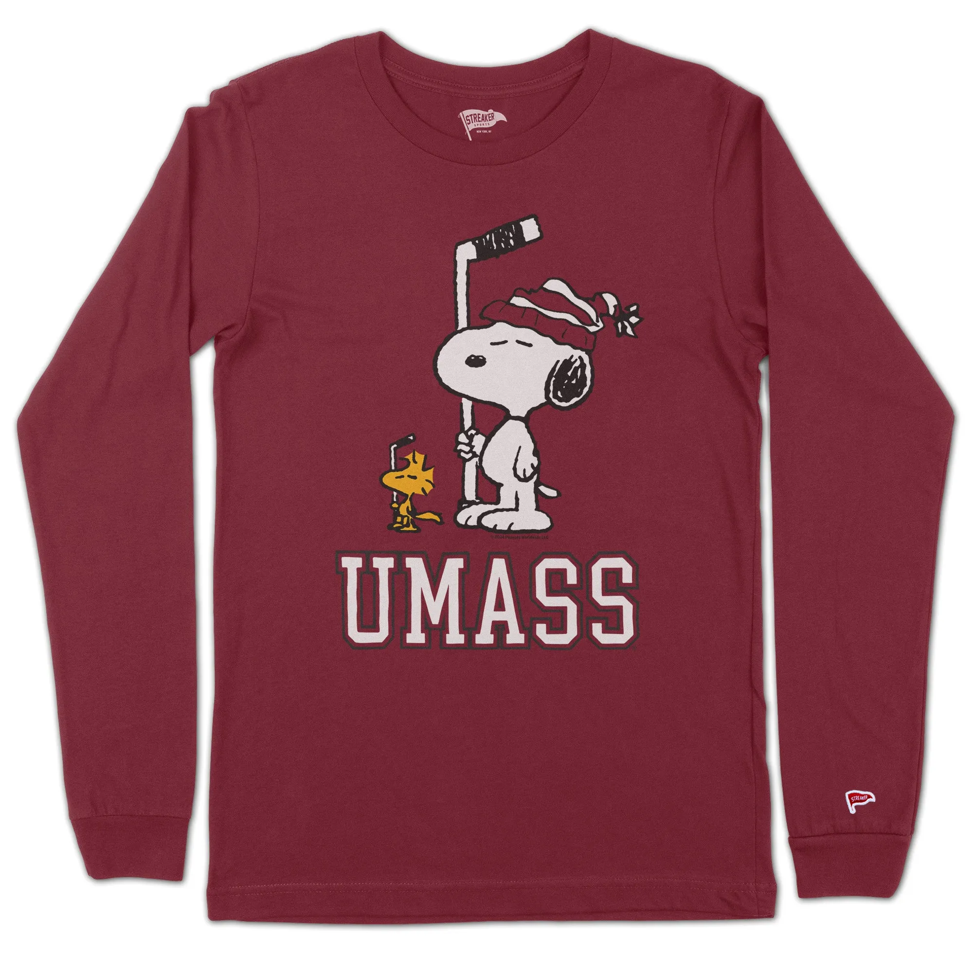 Peanuts x UMass Hockey Anthem Long Sleeve sold by Streaker Sports