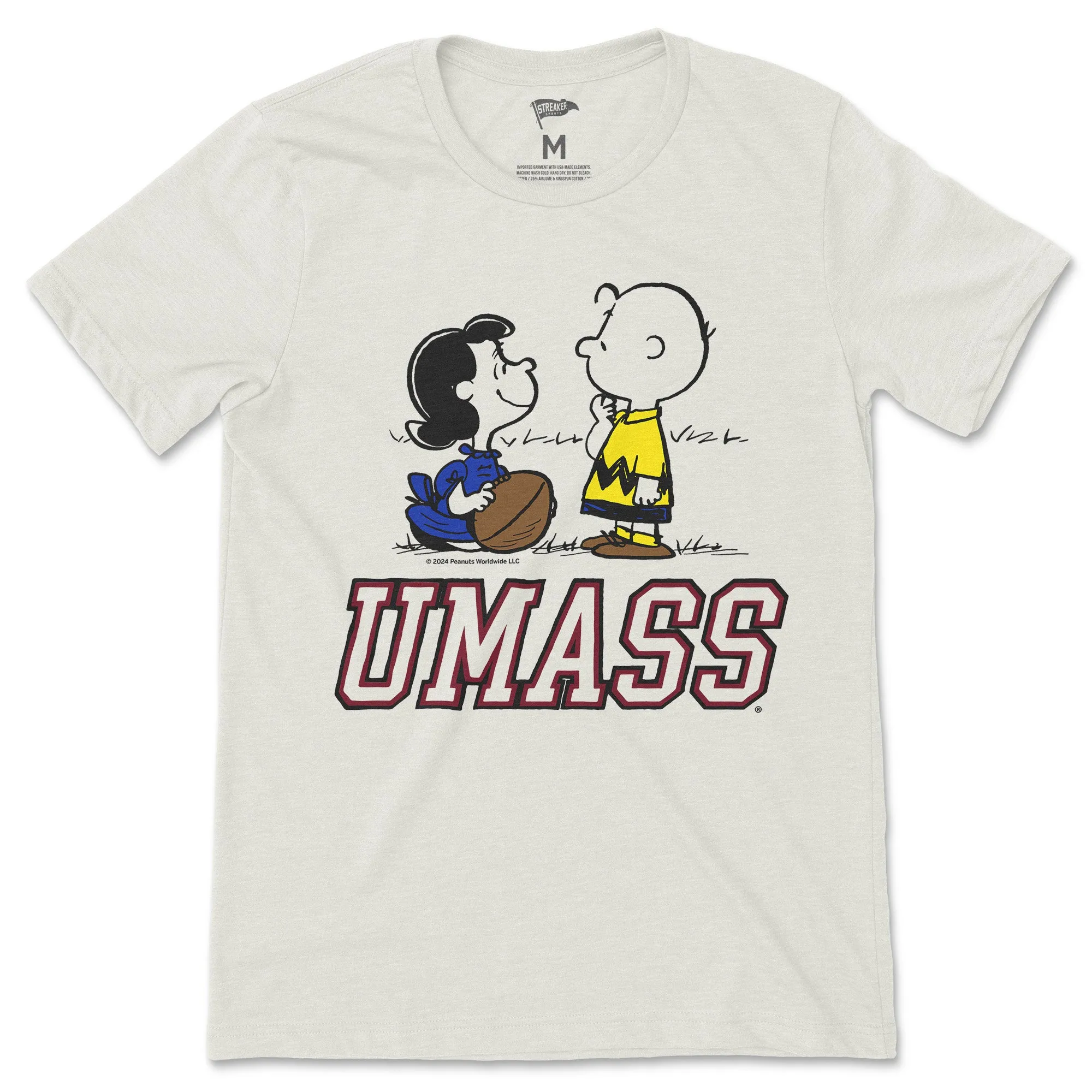 Peanuts x UMass Lucy Football Tee sold by Streaker Sports