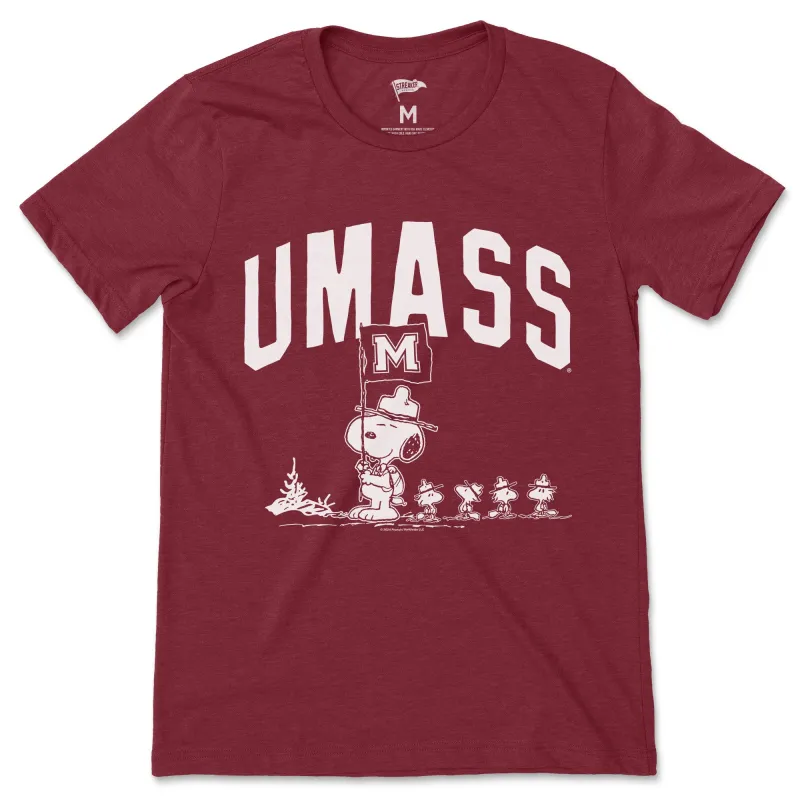 Peanuts x UMass Beagle Scouts Tee sold by Streaker Sports