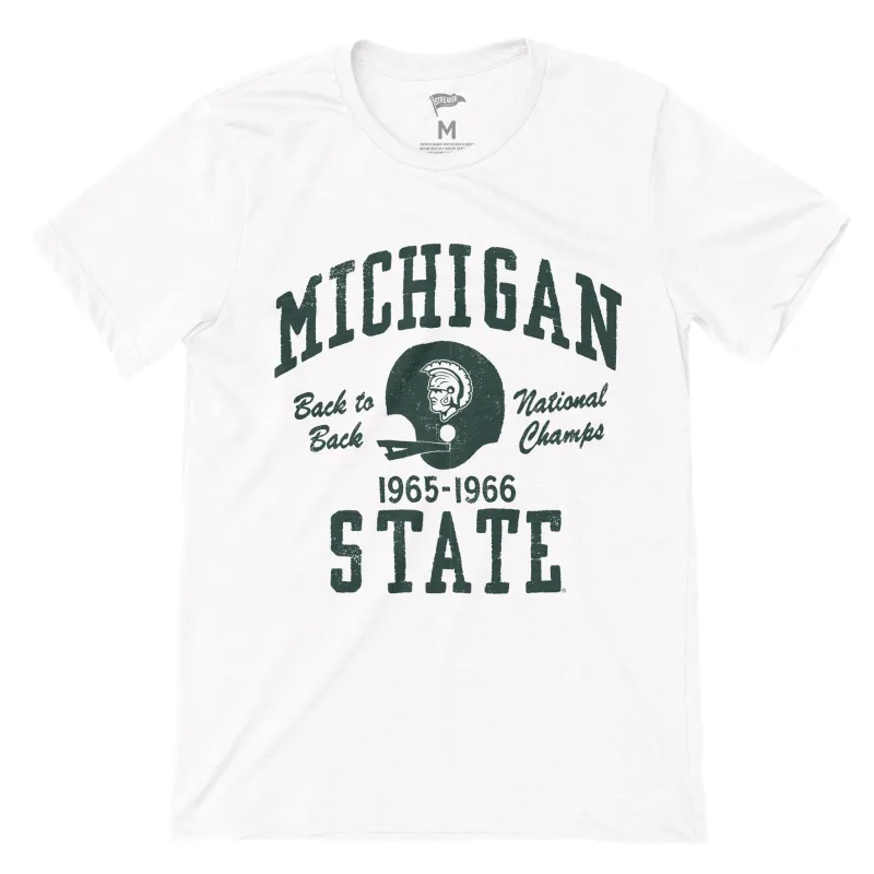 Michigan State Vintage Back To Back Football Champions Tee sold by Streaker Sports
