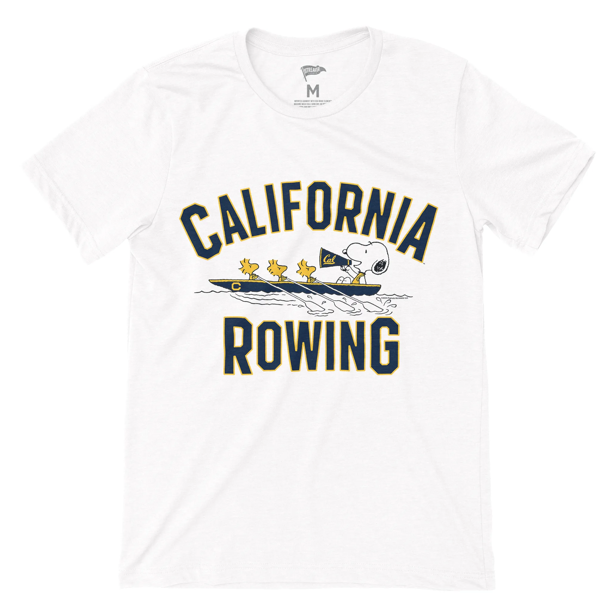 Peanuts x Cal Rowing Tee sold by Streaker Sports