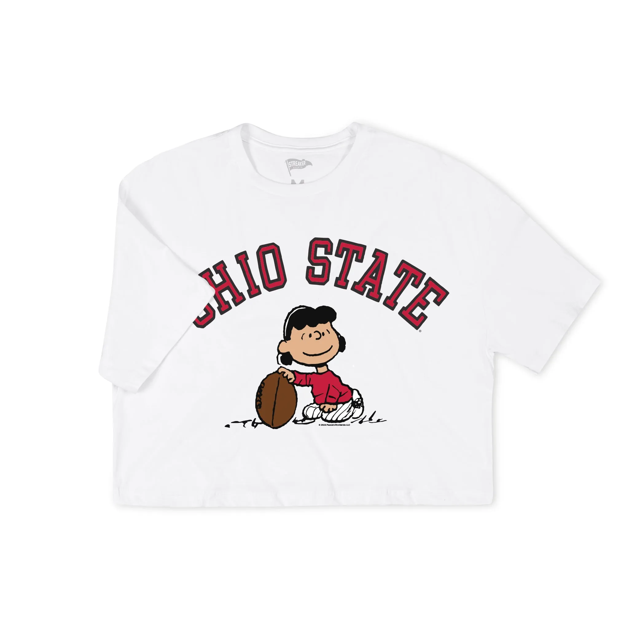 Peanuts x Ohio State Lucy Womens Crop Tee sold by Streaker Sports