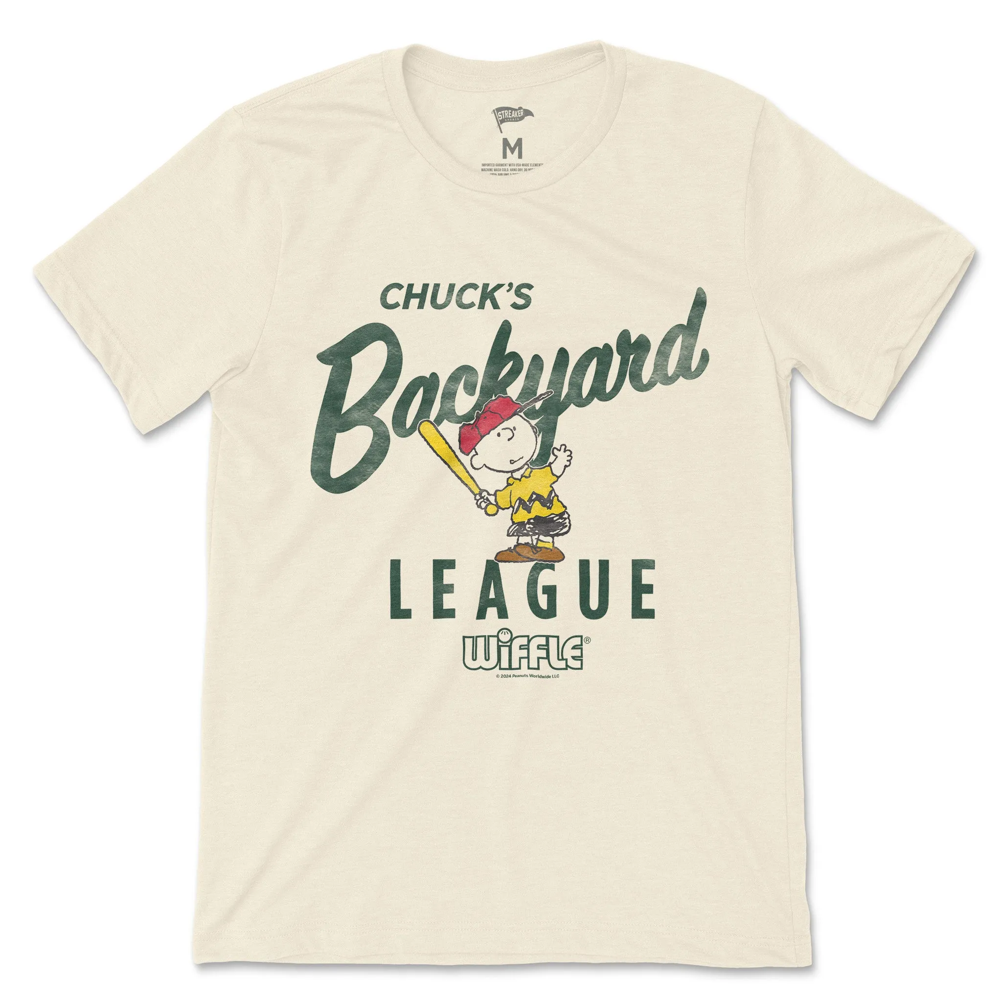 Peanuts x Wiffle Ball Chuck's Backyard League Tee sold by Streaker Sports