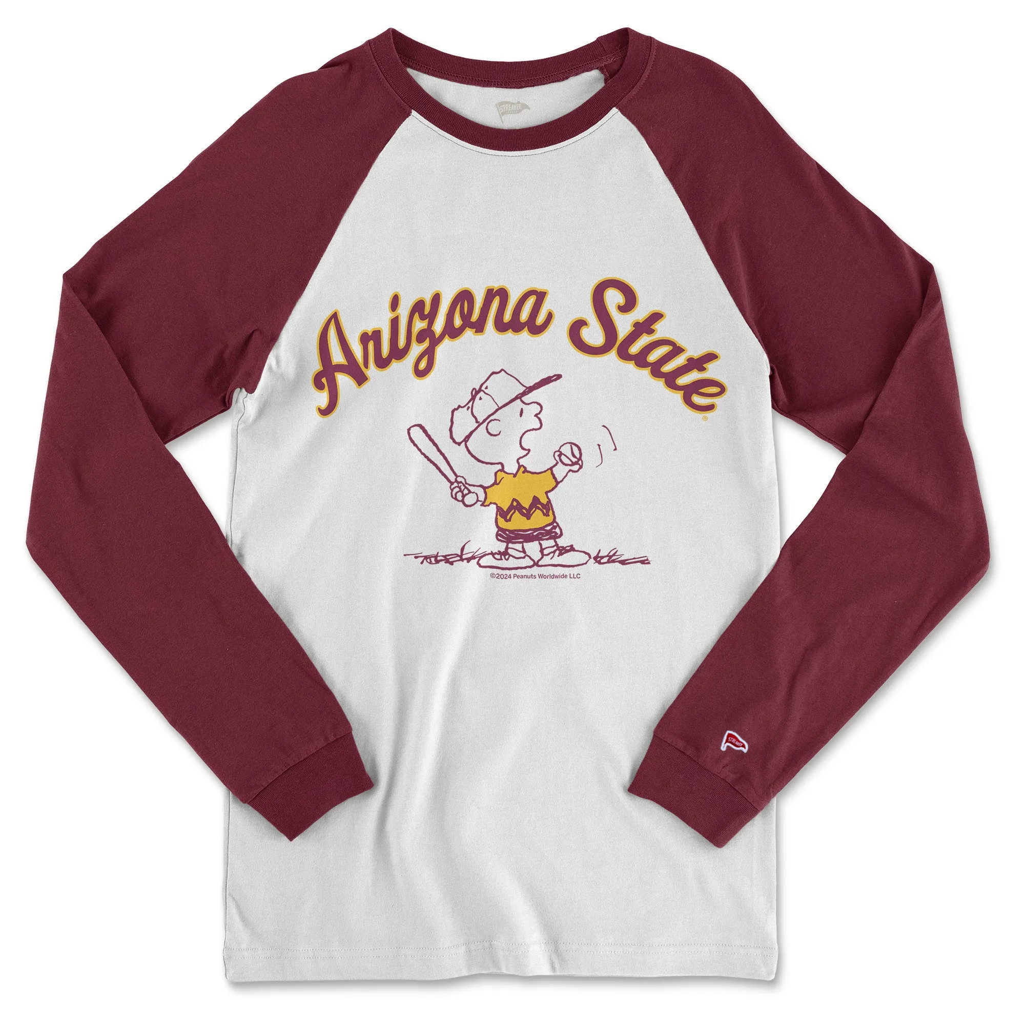 Peanuts x Arizona State Charlie Brown Baseball Shirt sold by Streaker Sports