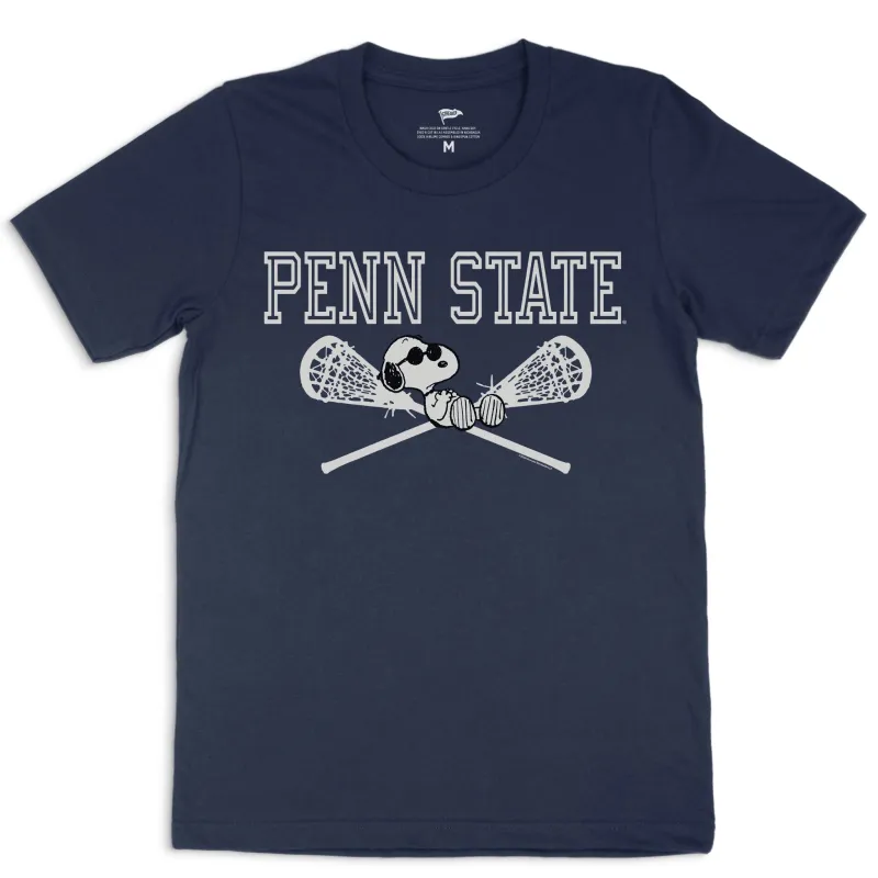 Peanuts x Penn State Lacrosse Tee sold by Streaker Sports