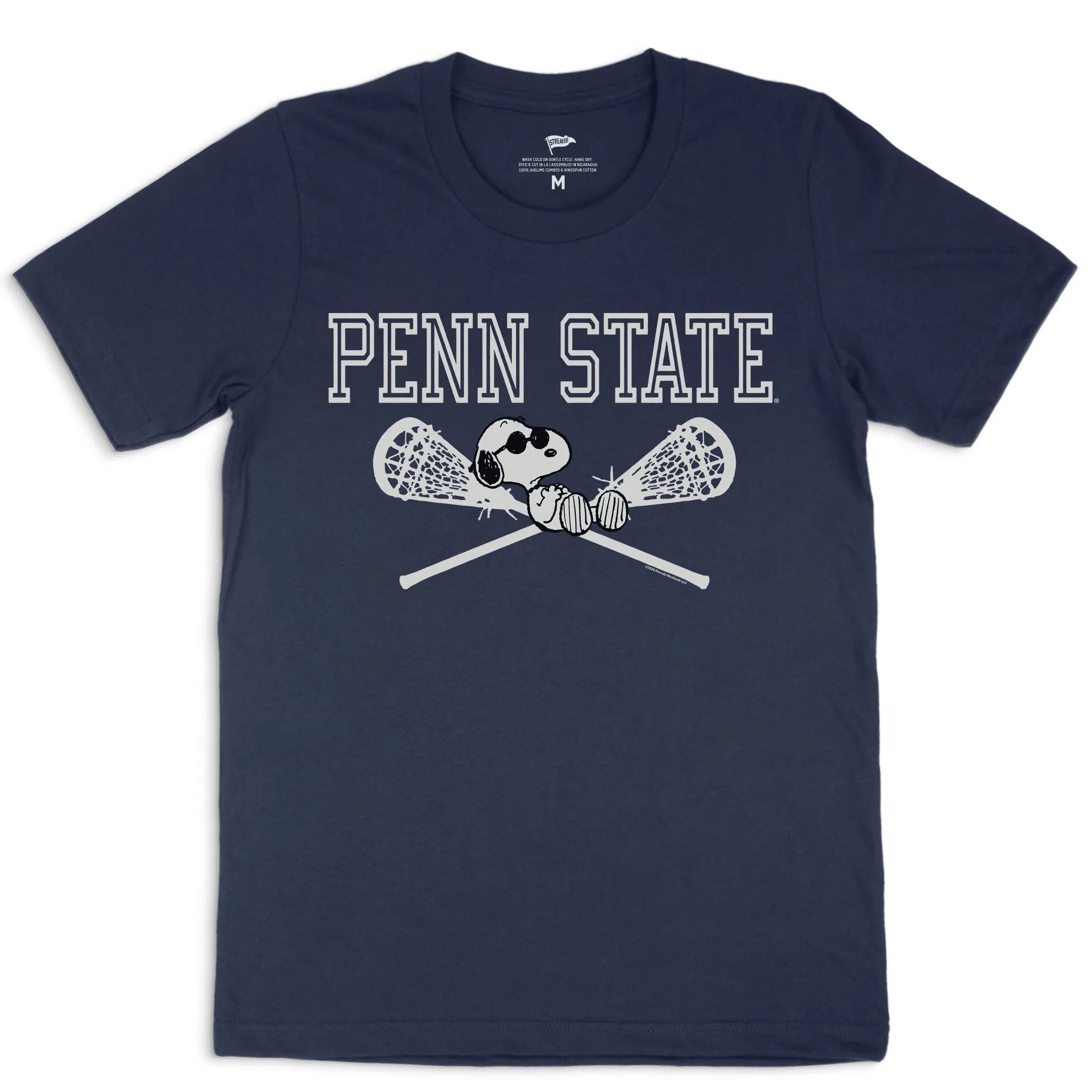 Peanuts x Penn State Lacrosse Tee sold by Streaker Sports