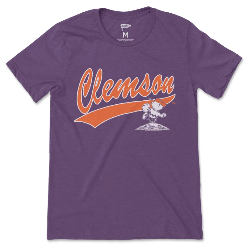 Peanuts x Clemson Baseball Tee sold by Streaker Sports