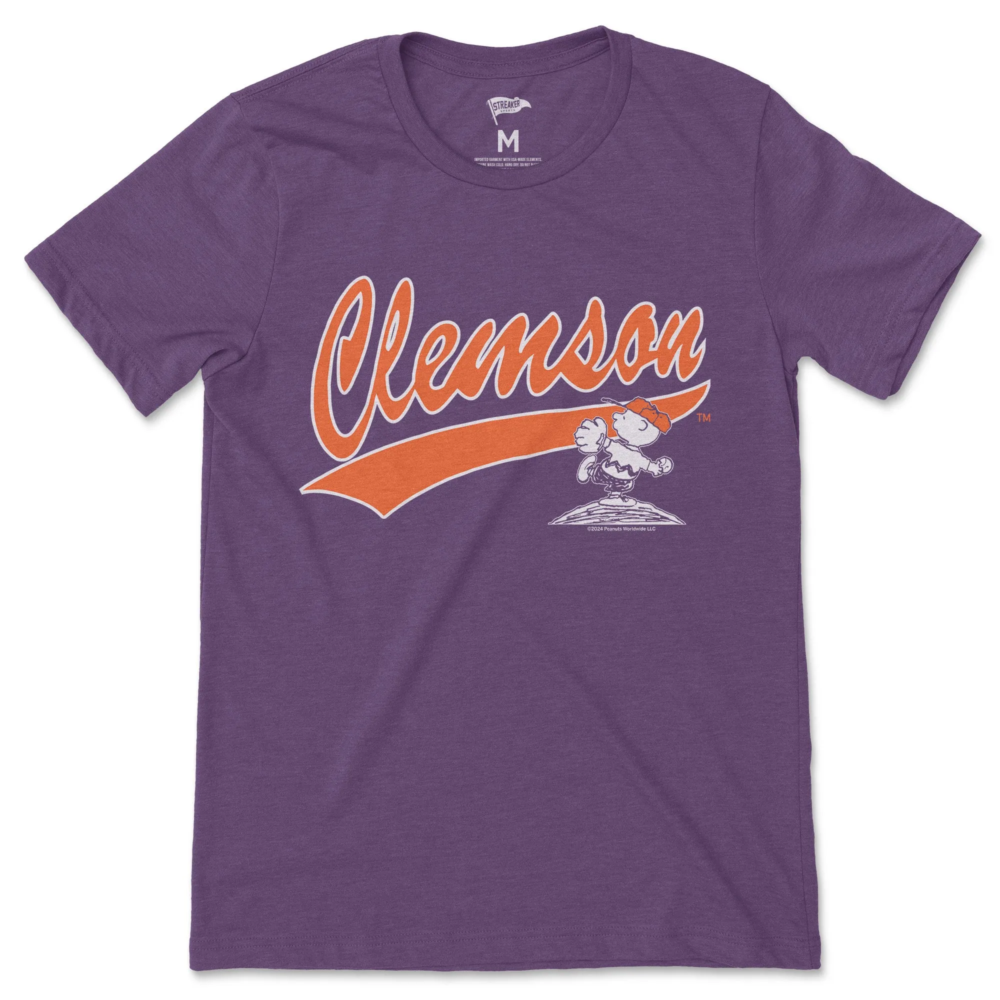 Peanuts x Clemson Baseball Tee sold by Streaker Sports