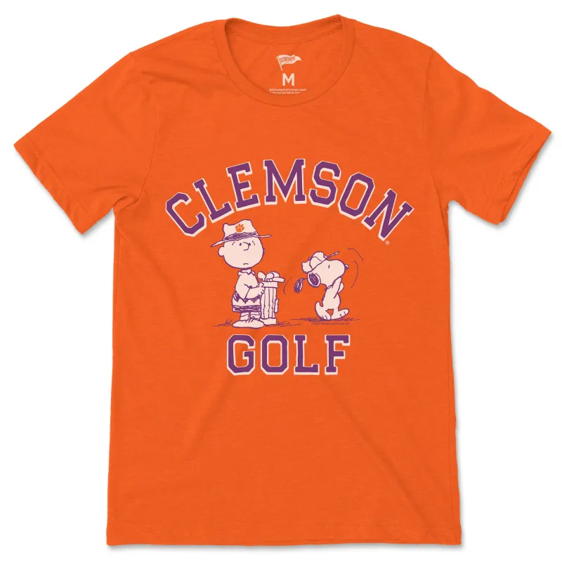 Peanuts x Clemson Golf Tee sold by Streaker Sports