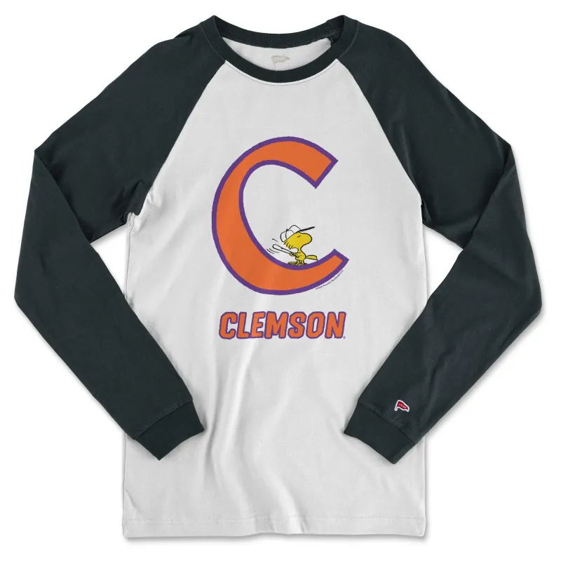Peanuts x Clemson Woodstock Baseball Shirt sold by Streaker Sports
