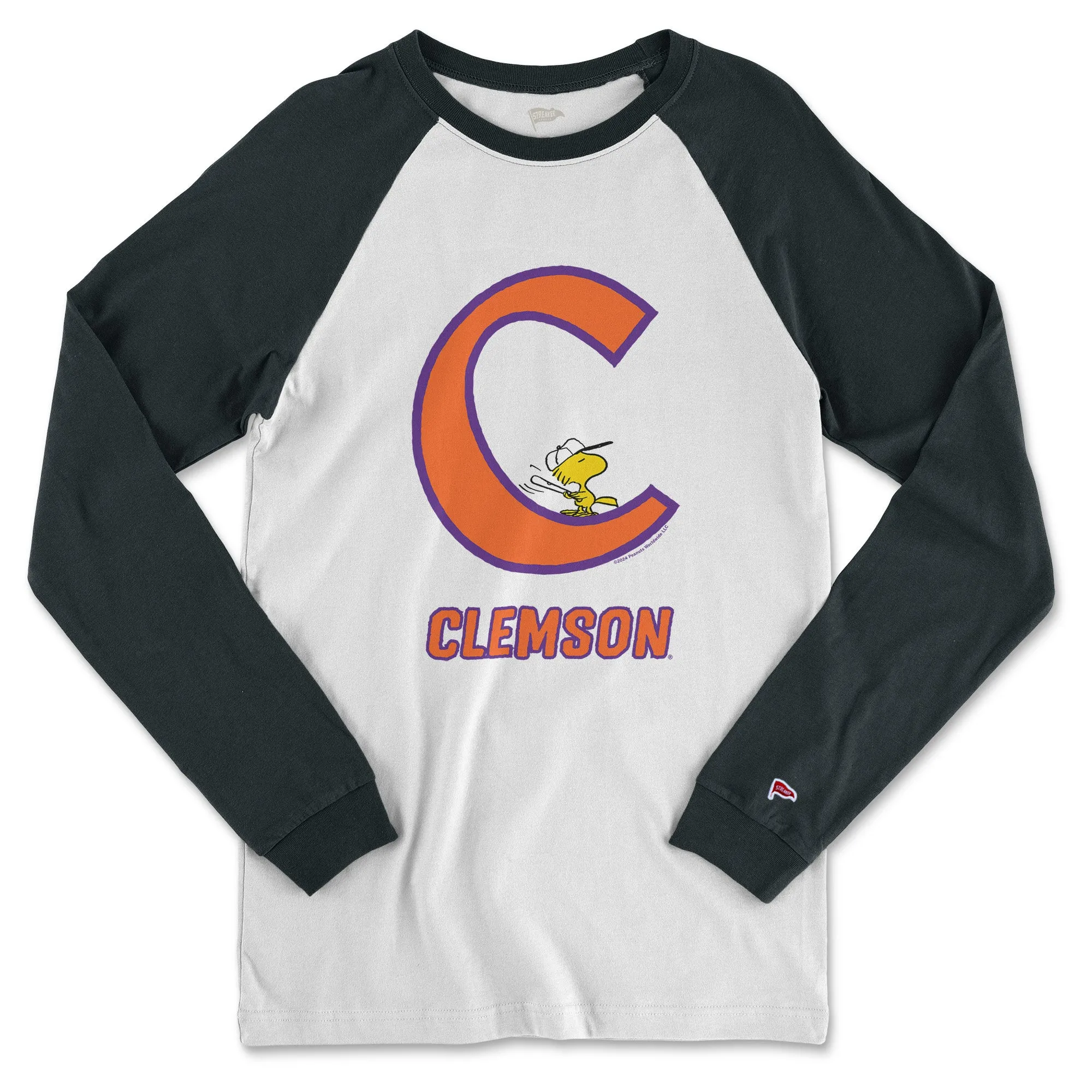 Peanuts x Clemson Woodstock Baseball Shirt sold by Streaker Sports