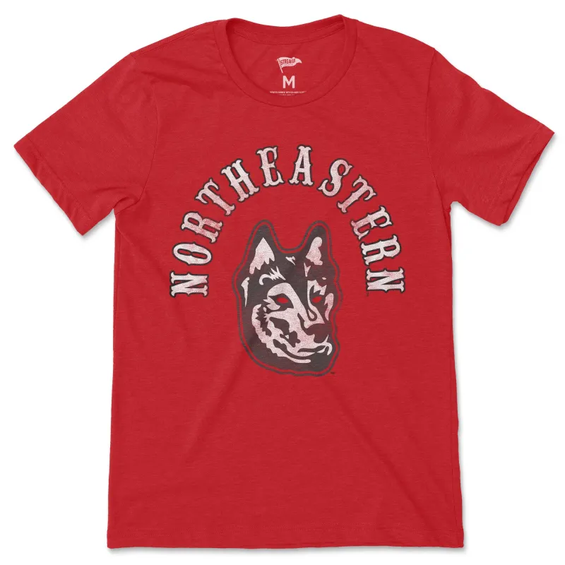 Northeastern Vintage Crest Hockey Tee sold by Streaker Sports
