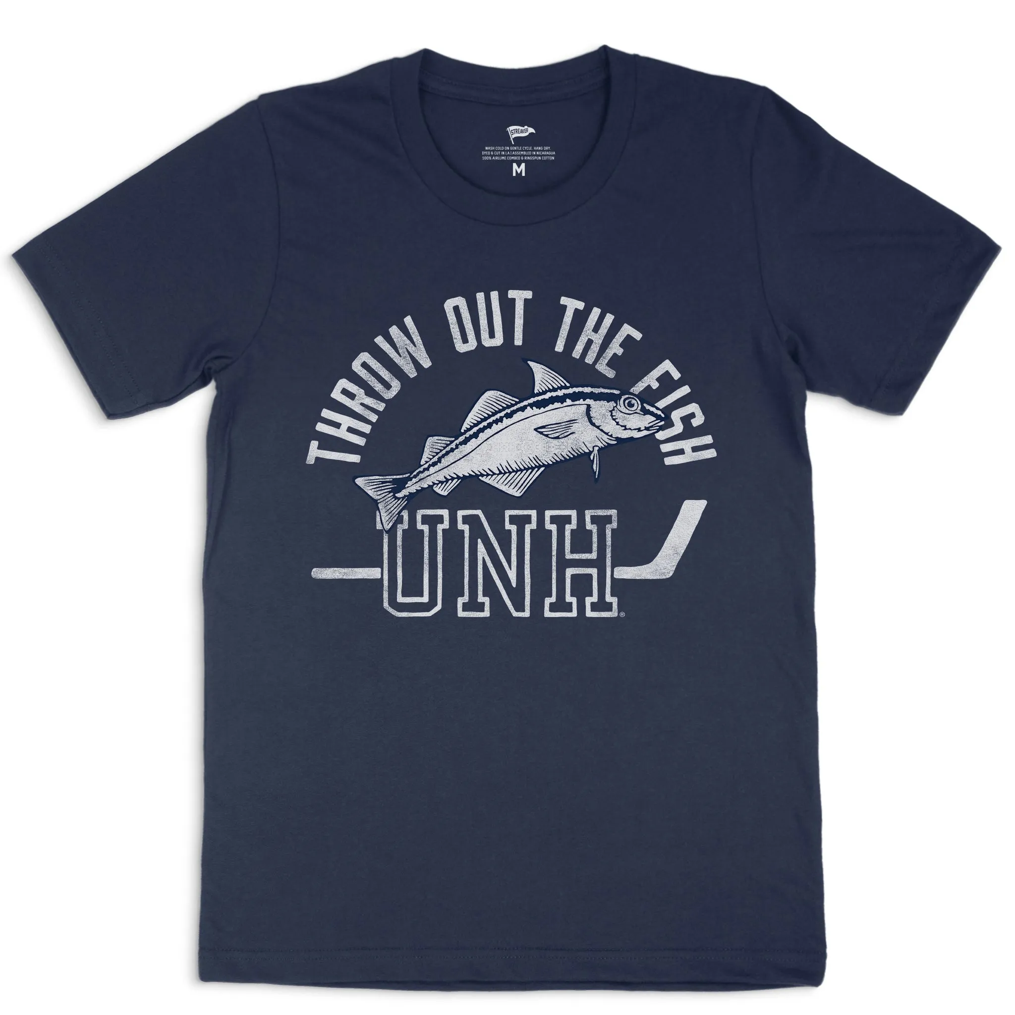 UNH Throw Out The Fish Hockey Tee sold by Streaker Sports