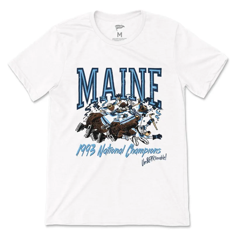 Maine 1993 National Champions Hockey Tee sold by Streaker Sports