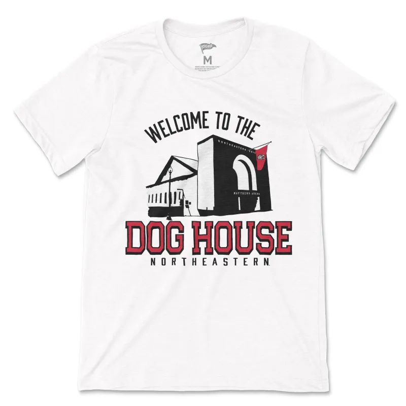 Northeastern Welcome to the Dog House Tee sold by Streaker Sports