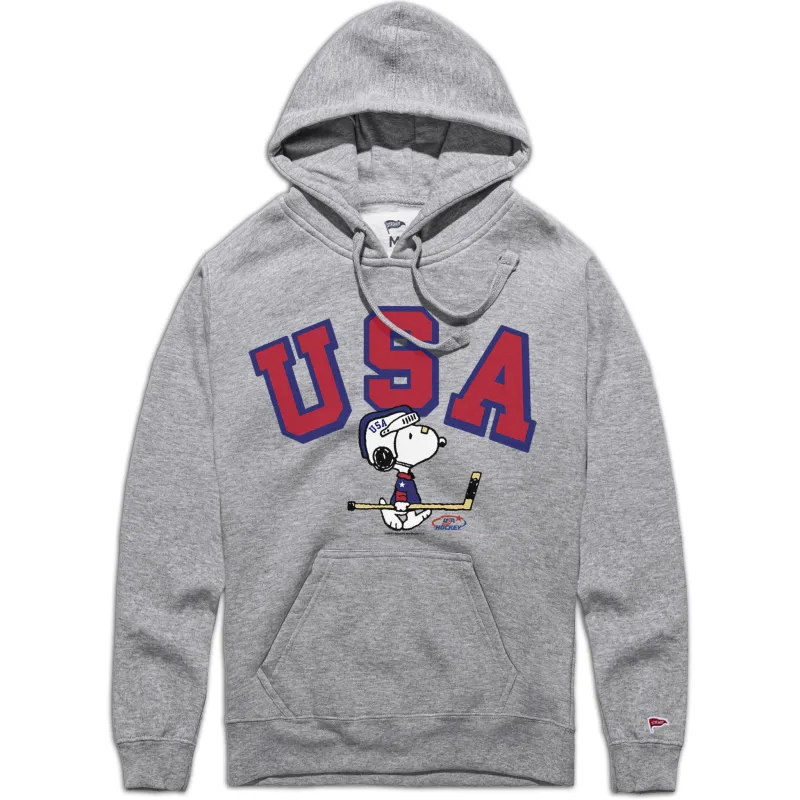 Peanuts x USA Hockey Snoopy World Famous Hockey Player Hoodie sold by Streaker Sports