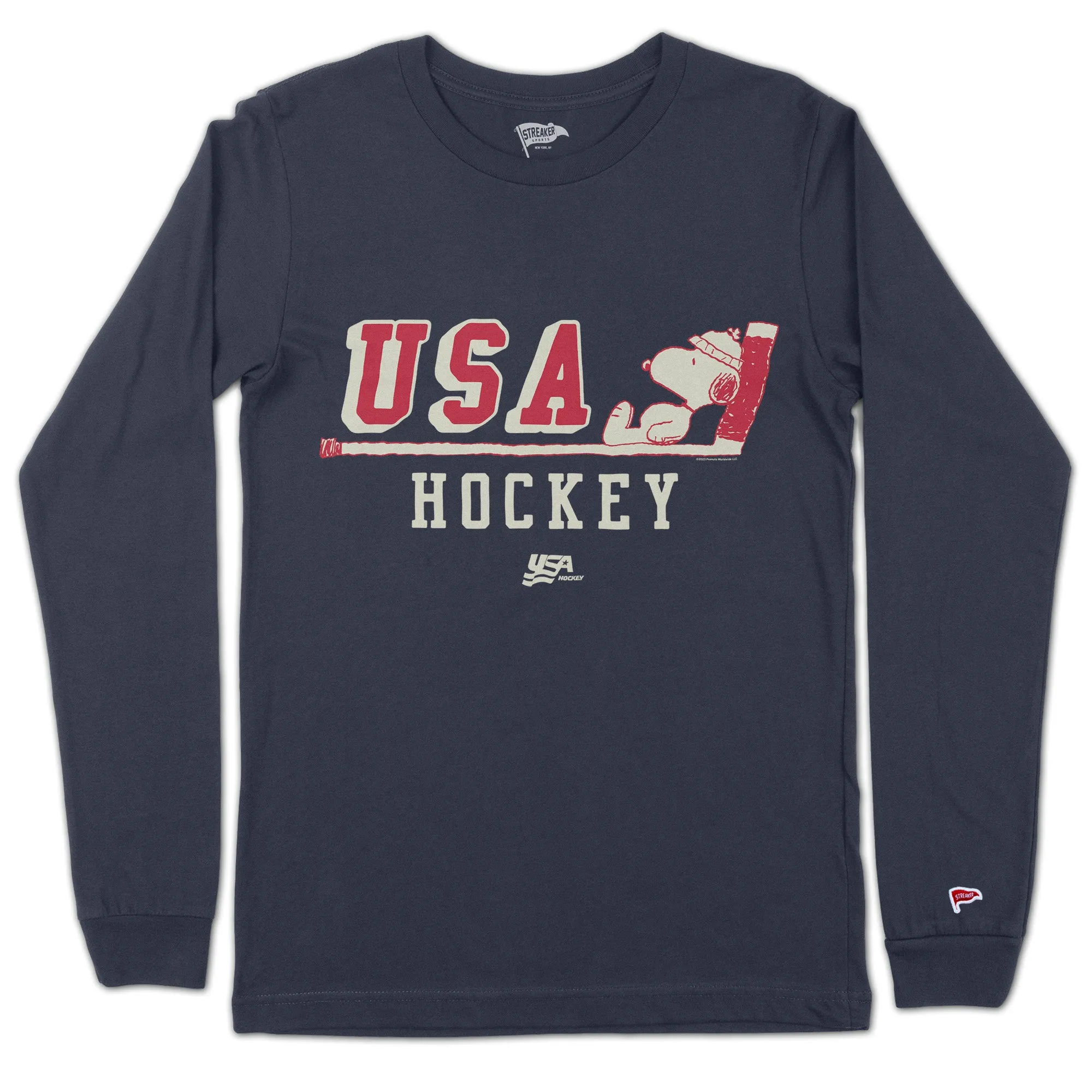 Peanuts x USA Hockey Snoopy Long Sleeve sold by Streaker Sports