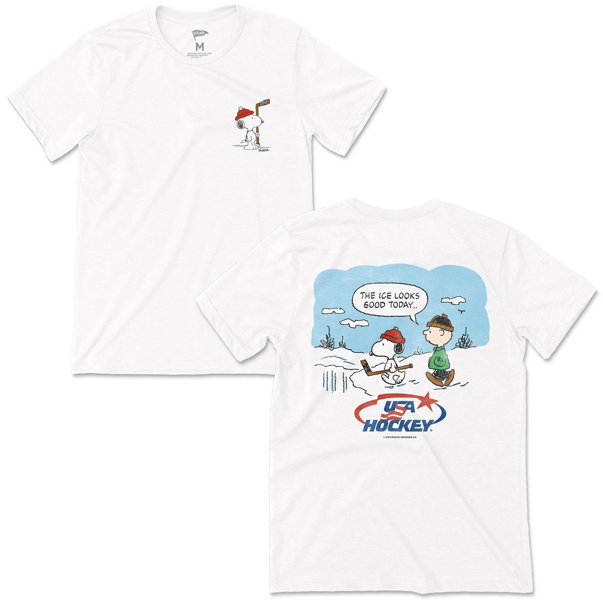 Peanuts x USA Hockey The Ice Looks Good Today Tee sold by Streaker Sports