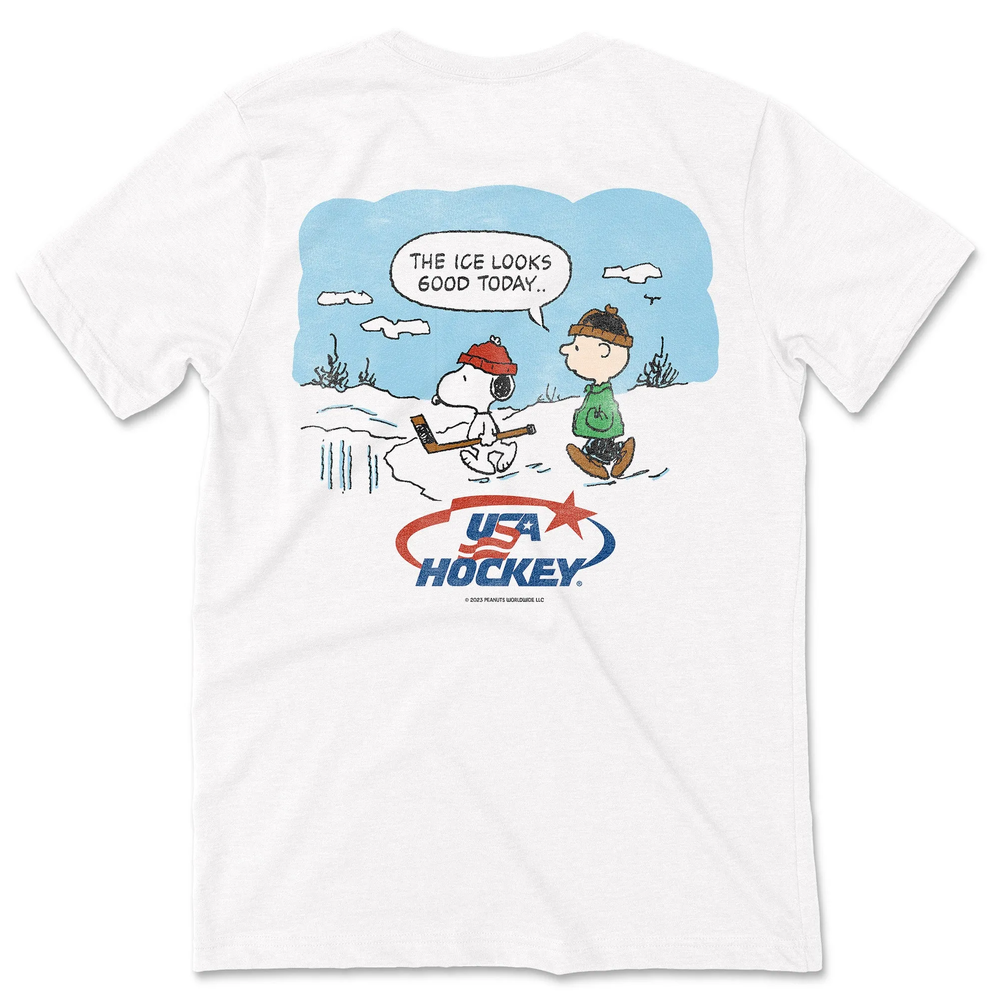 Peanuts x USA Hockey The Ice Looks Good Today Tee sold by Streaker Sports product image thumbnail 3