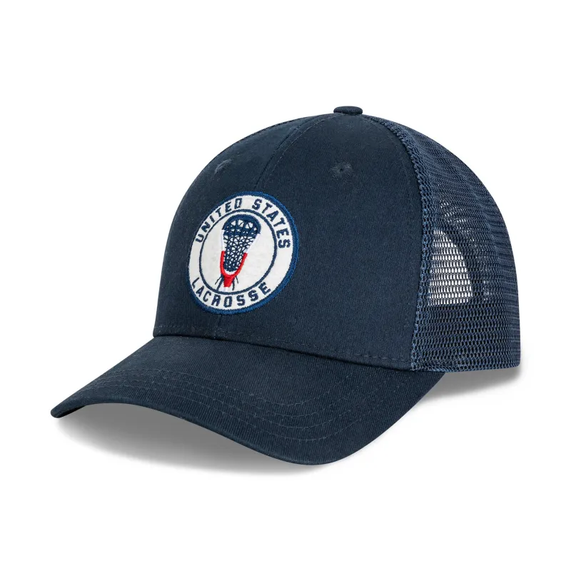USA Lacrosse Vintage Crest Trucker Hat sold by Streaker Sports