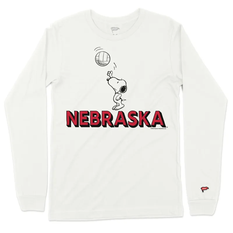Peanuts x Nebraska Snoopy Volleyball Long Sleeve sold by Streaker Sports