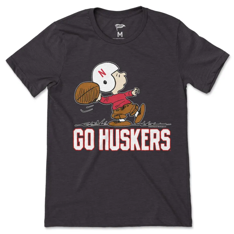 Peanuts x Nebraska Quarterback Tee sold by Streaker Sports
