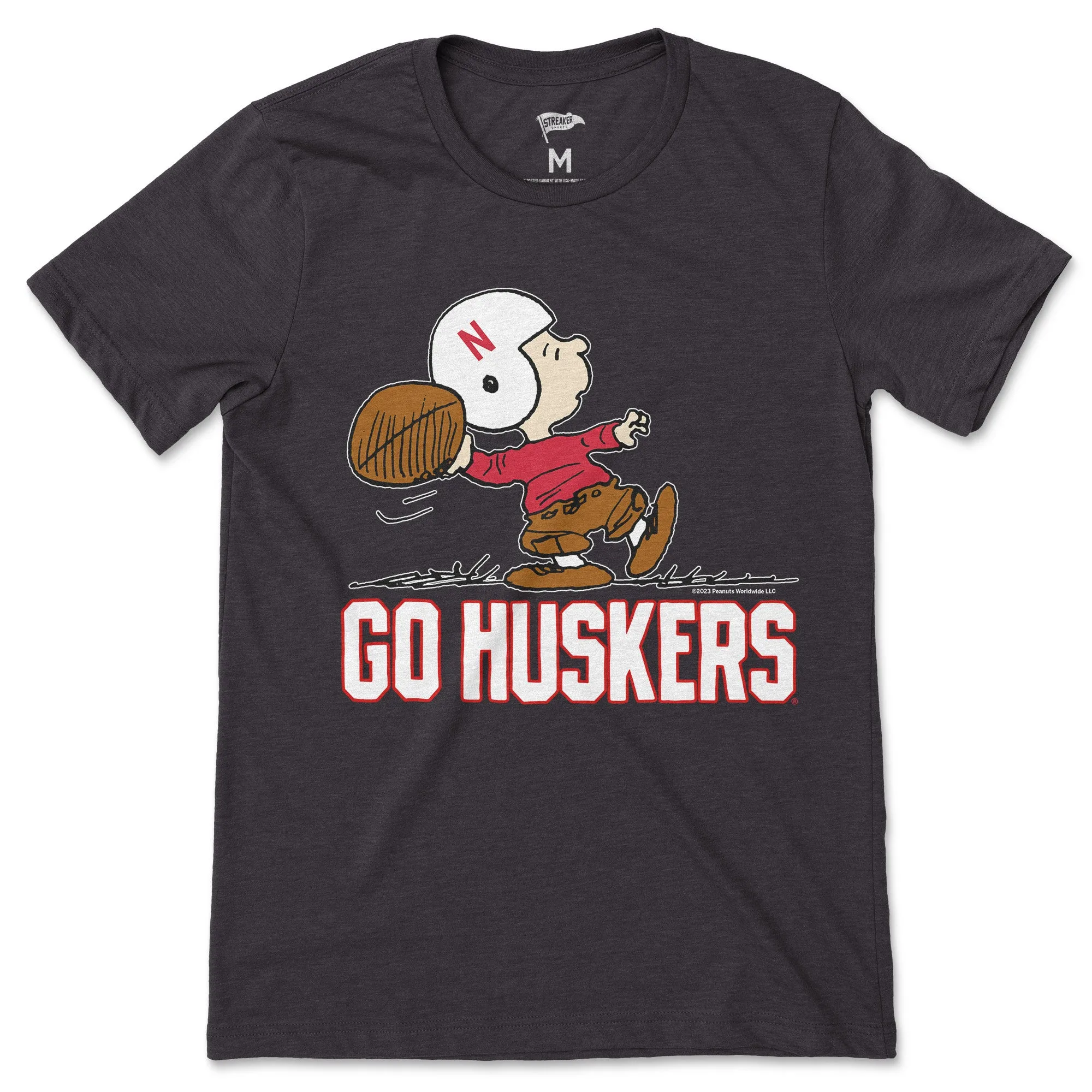Peanuts x Nebraska Quarterback Tee sold by Streaker Sports