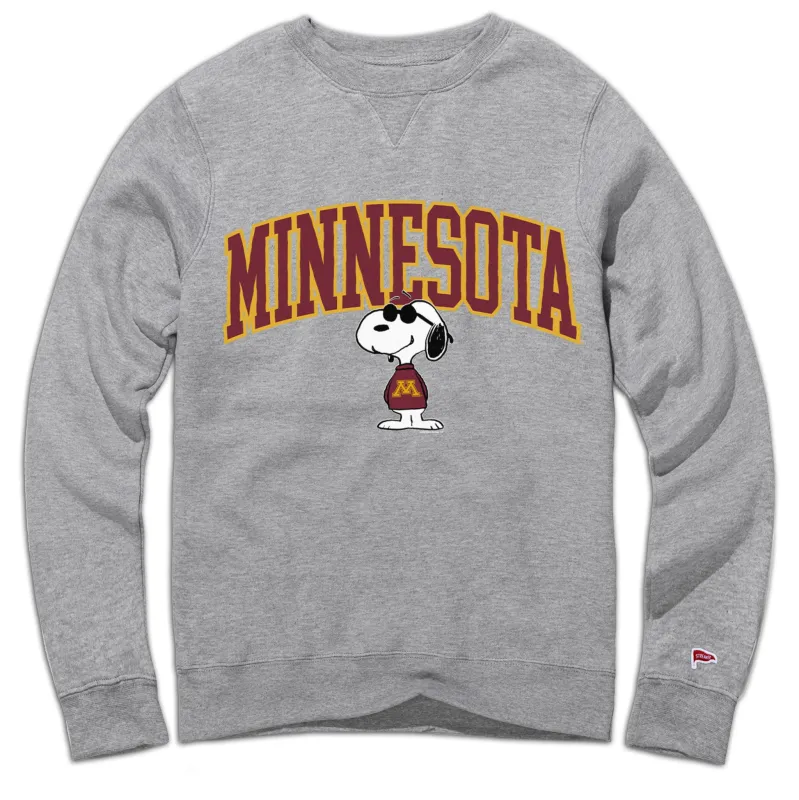 Peanuts x Minnesota Joe College Crewneck Sweatshirt sold by Streaker Sports