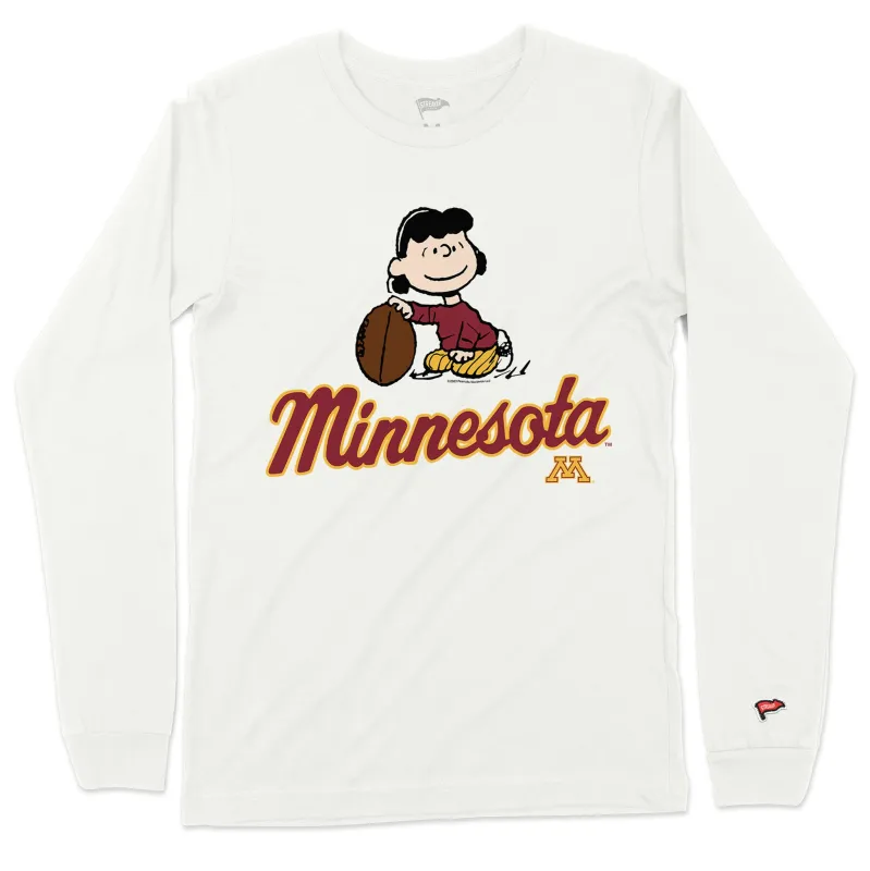 Peanuts x Minnesota Lucy Football Long Sleeve sold by Streaker Sports
