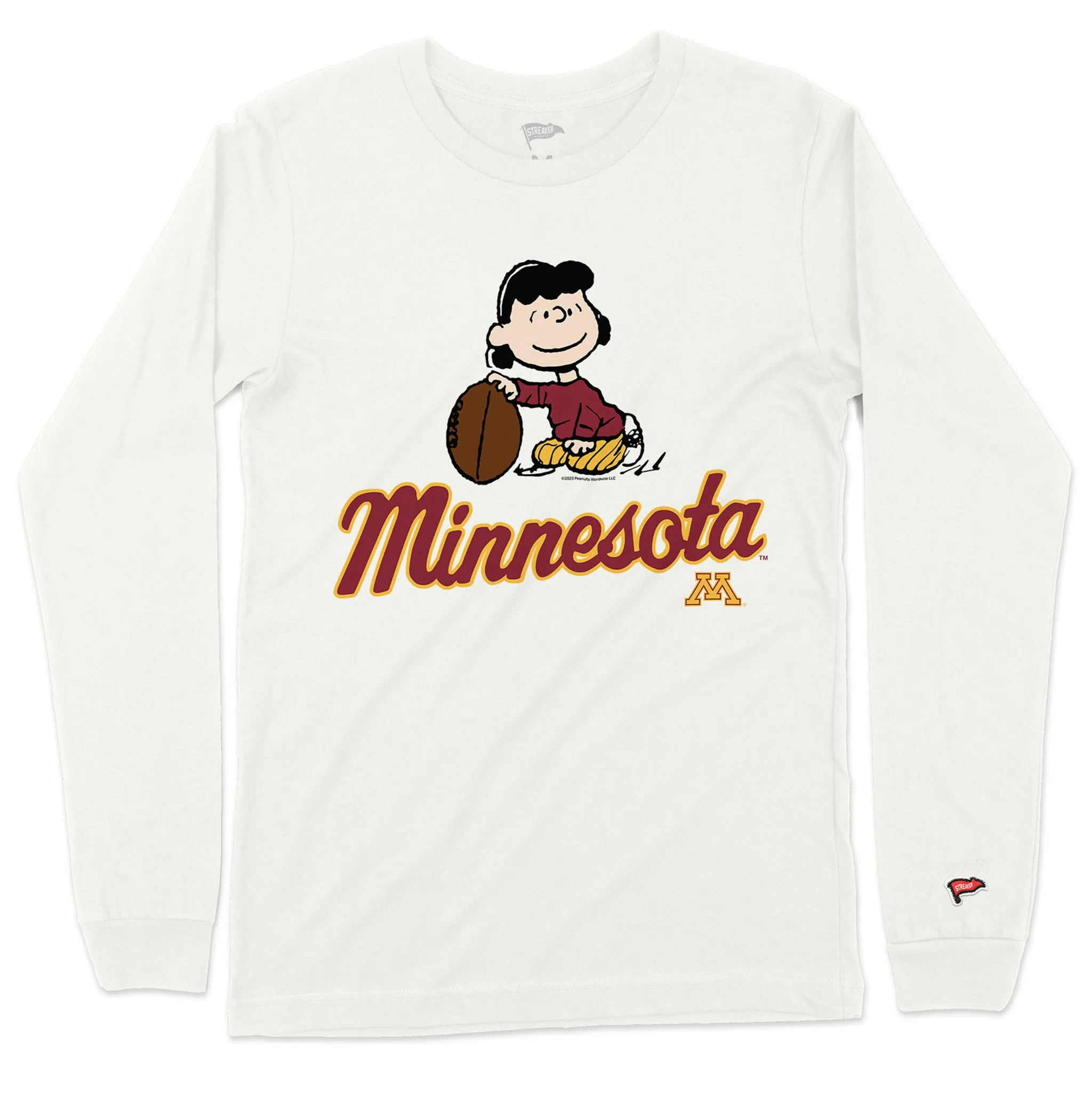 Peanuts x Minnesota Lucy Football Long Sleeve sold by Streaker Sports