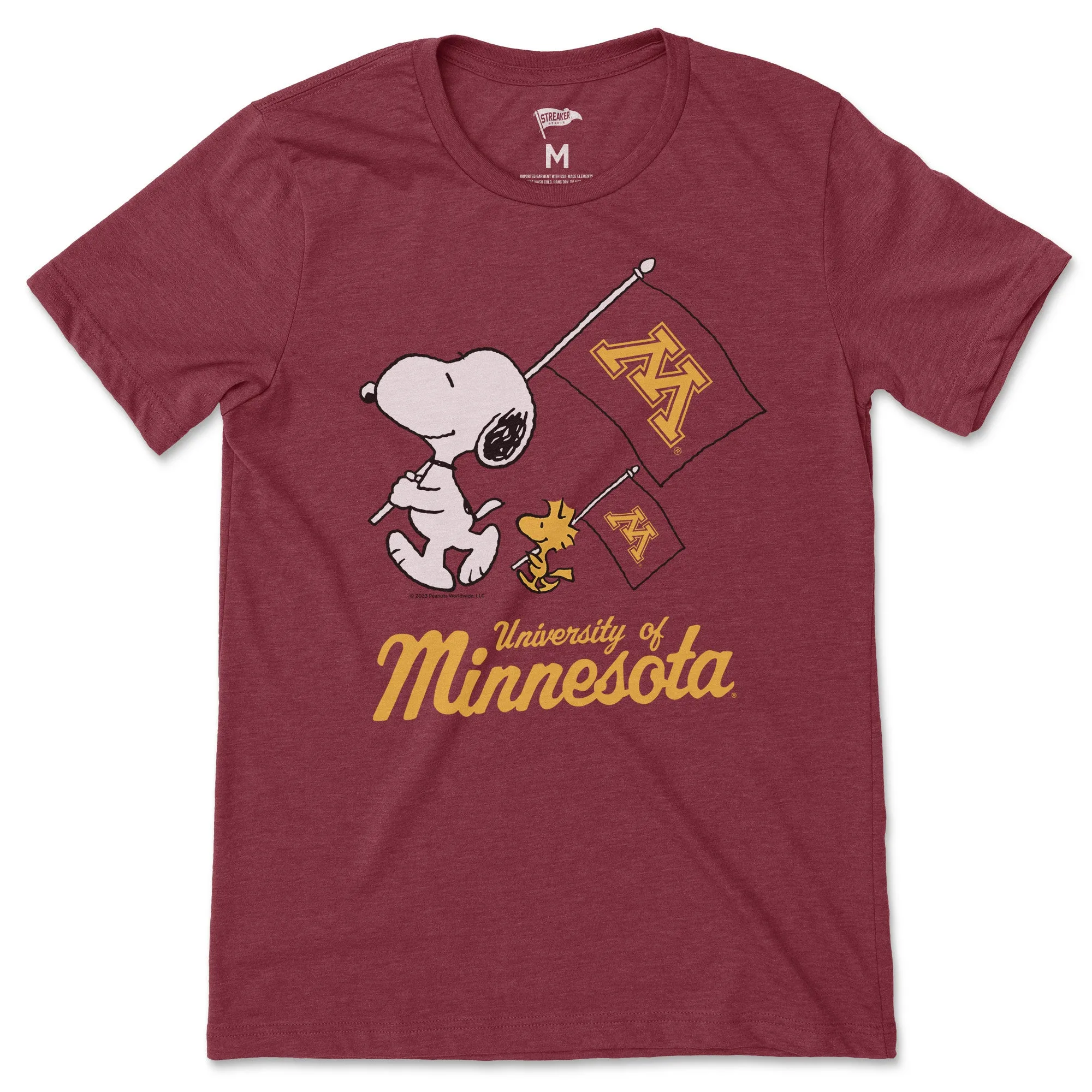 Peanuts x Minnesota Flags Tee sold by Streaker Sports