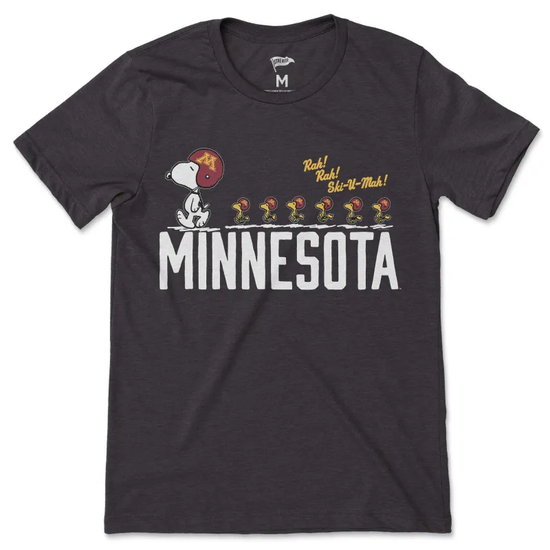 Peanuts x Minnesota Snoopy's Football Team Tee sold by Streaker Sports