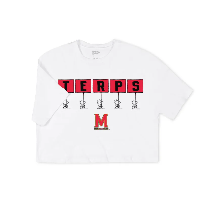 Peanuts x Maryland Gameday Crop Tee sold by Streaker Sports