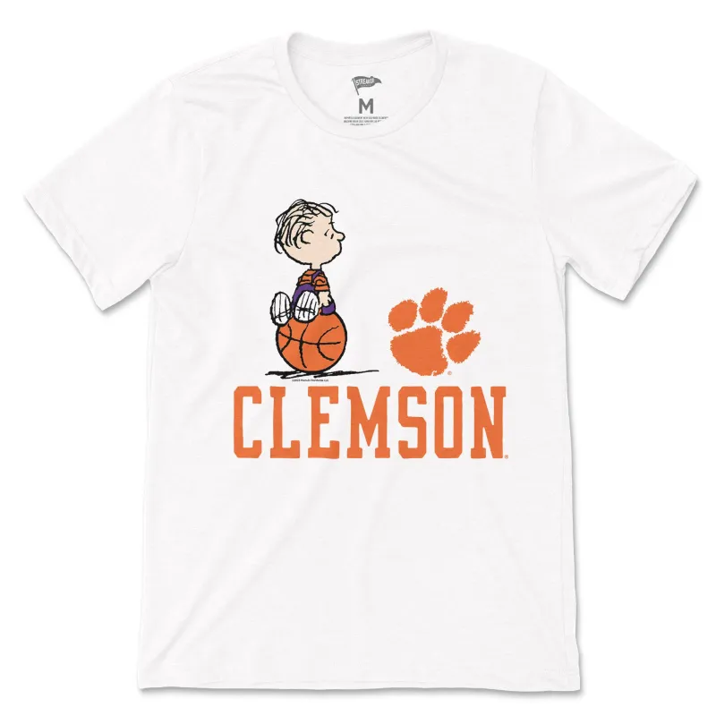 Peanuts x Clemson Basketball Tee sold by Streaker Sports