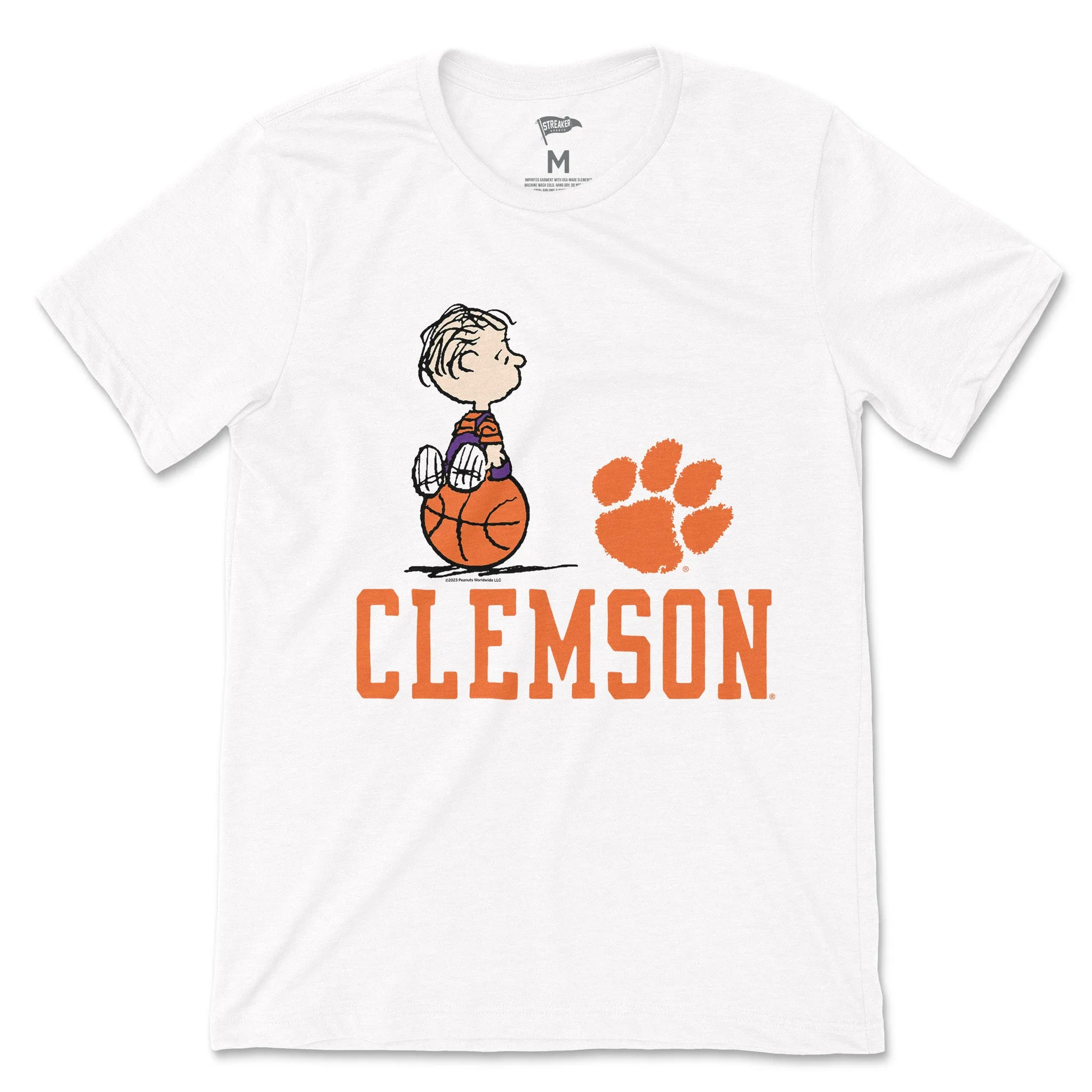Peanuts x Clemson Basketball Tee sold by Streaker Sports