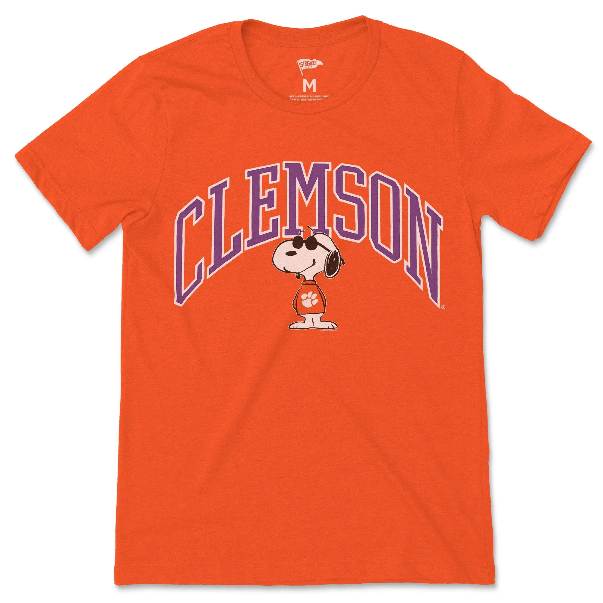 Peanuts x Clemson Joe College Tee sold by Streaker Sports