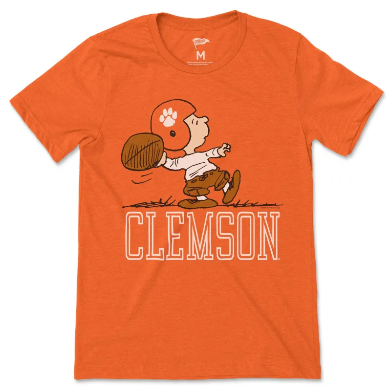 Peanuts x Clemson Quarterback Tee sold by Streaker Sports
