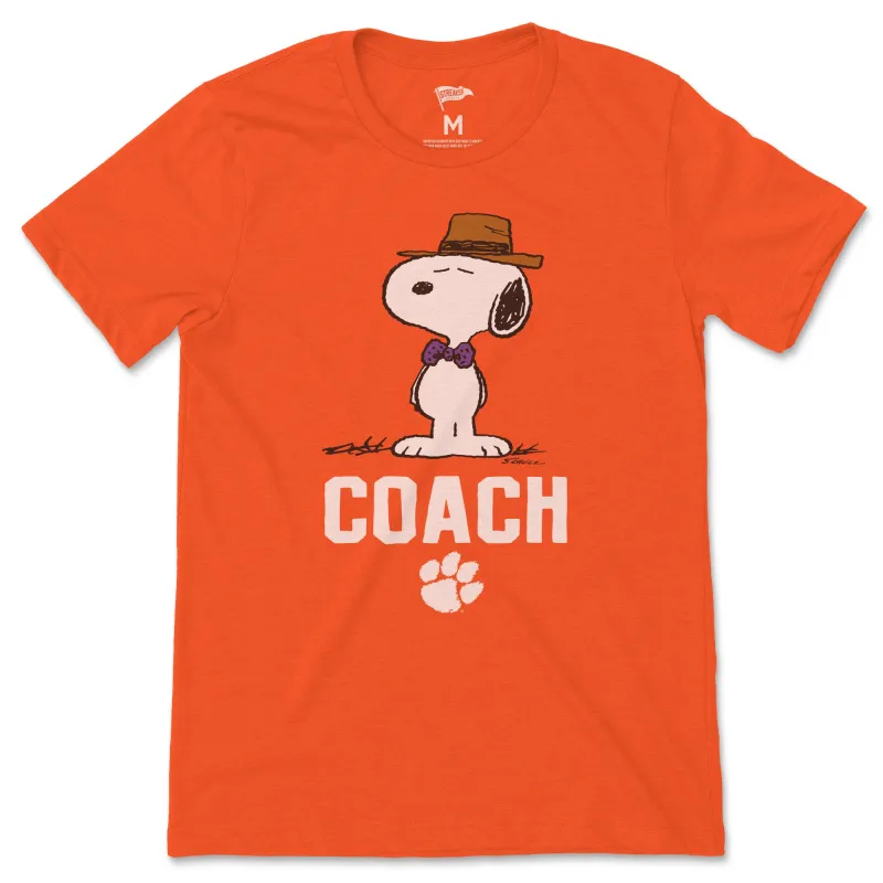 Peanuts x Clemson World Famous Football Coach Tee sold by Streaker Sports