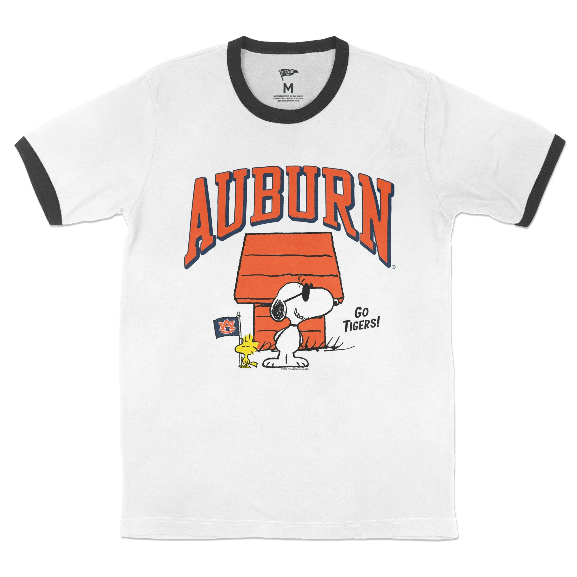 Peanuts x Auburn Joe College Ringer Tee sold by Streaker Sports