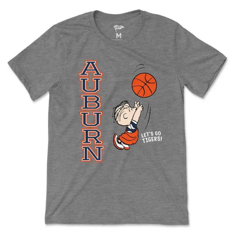 Peanuts x Auburn Basketball Tee sold by Streaker Sports