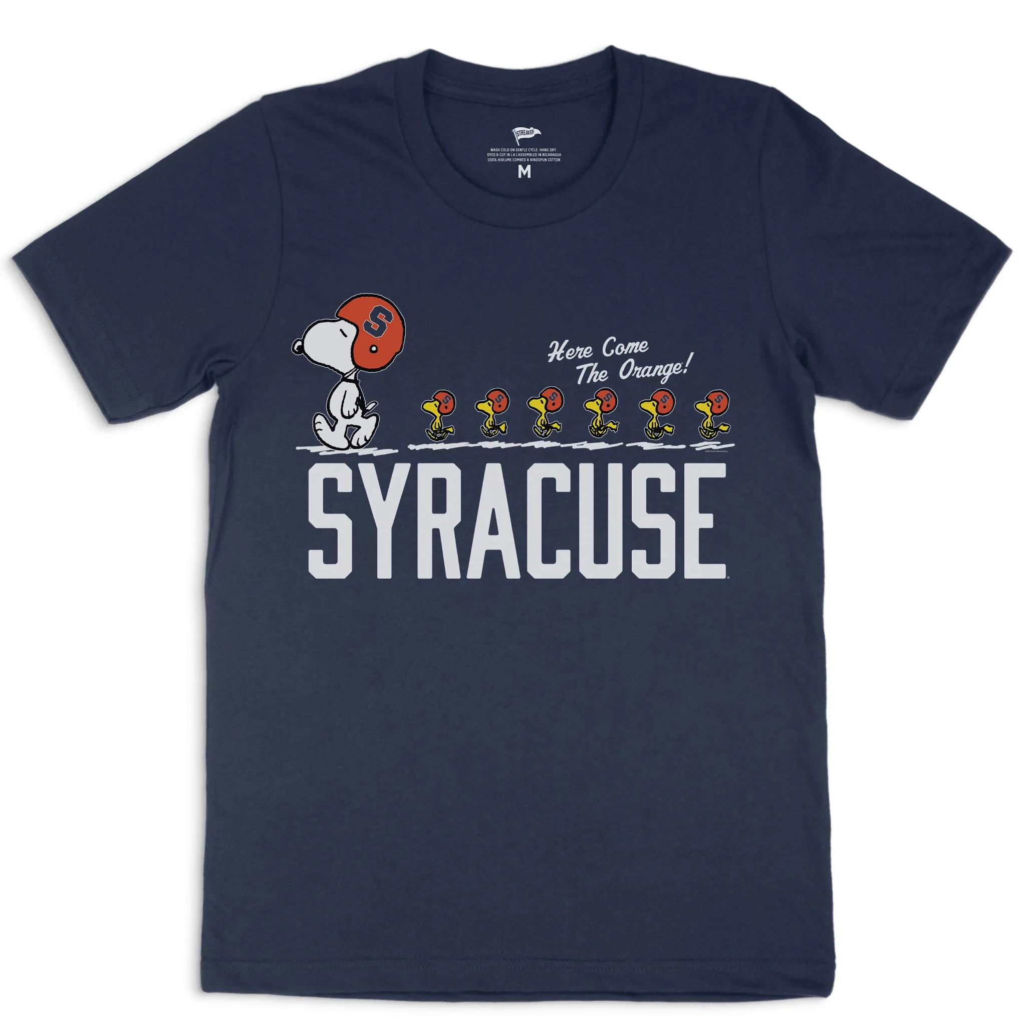 Peanuts x Syracuse Snoopy's Football Team Tee sold by Streaker Sports